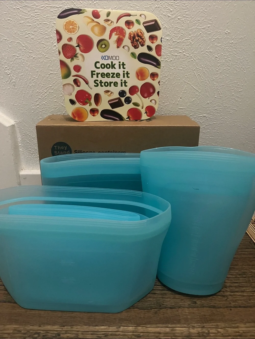 6 Pieces Blue Reusable Silicone Food Storage Bags - Set
